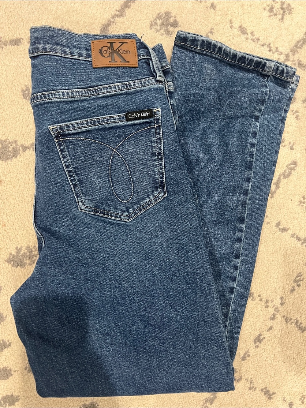 Calvin Klein Dark Blue Straight-Leg Jeans